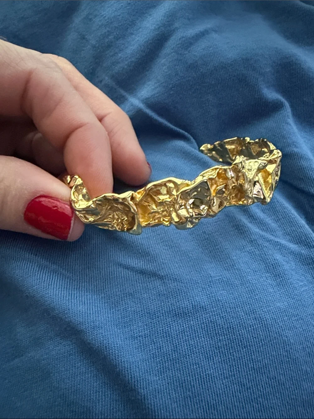 Amber Sceats Emery Cuff Bracelet. 24k gold plated brass. Thick. Adjustable NWOT